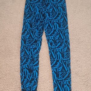 Blue And Black Patterned Leggings